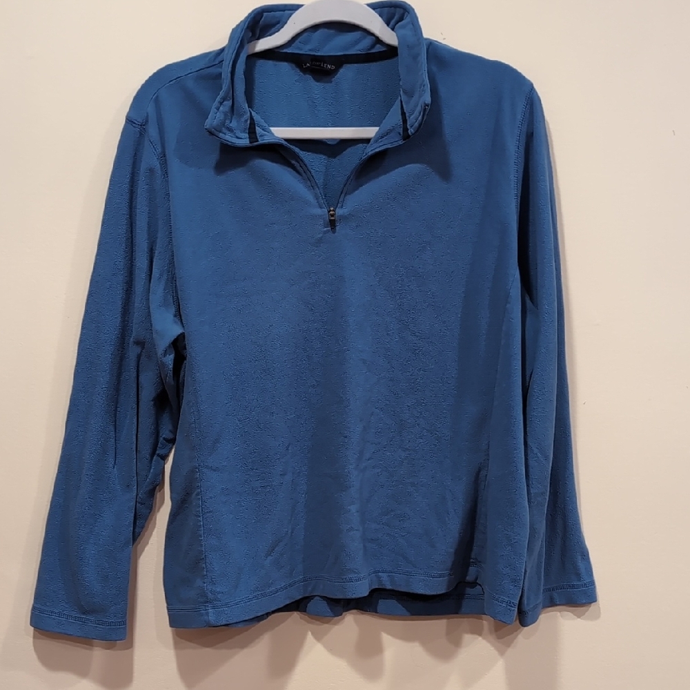 Lands' End Blue Fleece Pullover